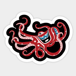 PNW Tlingit style Octopus Sticker